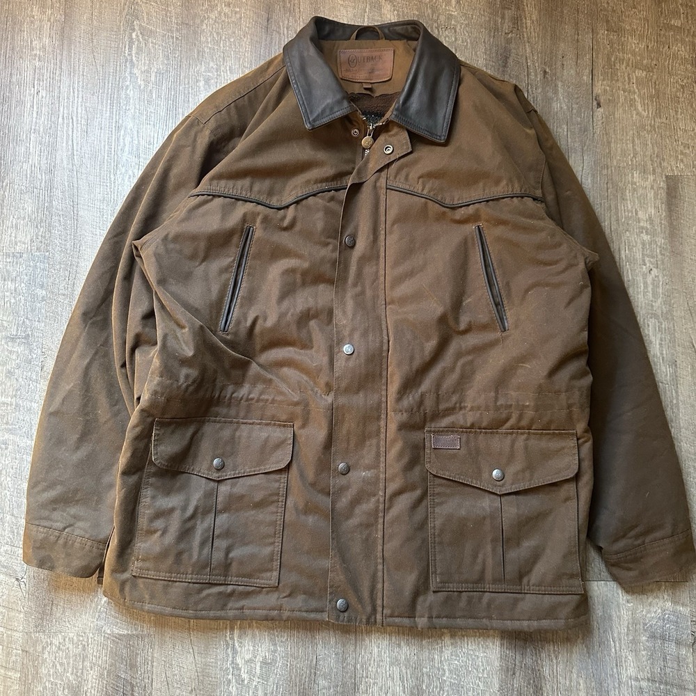 Outback Trading Co Oilskin Pathfinder Western Waterproof Jacket Coat XL Y2K Warm